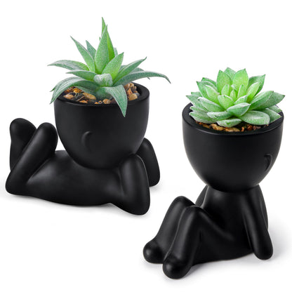 Der Rose 2 Pack Fake Plants Succulent Plants Artificial for Home Bathroom Living Room Office Decor