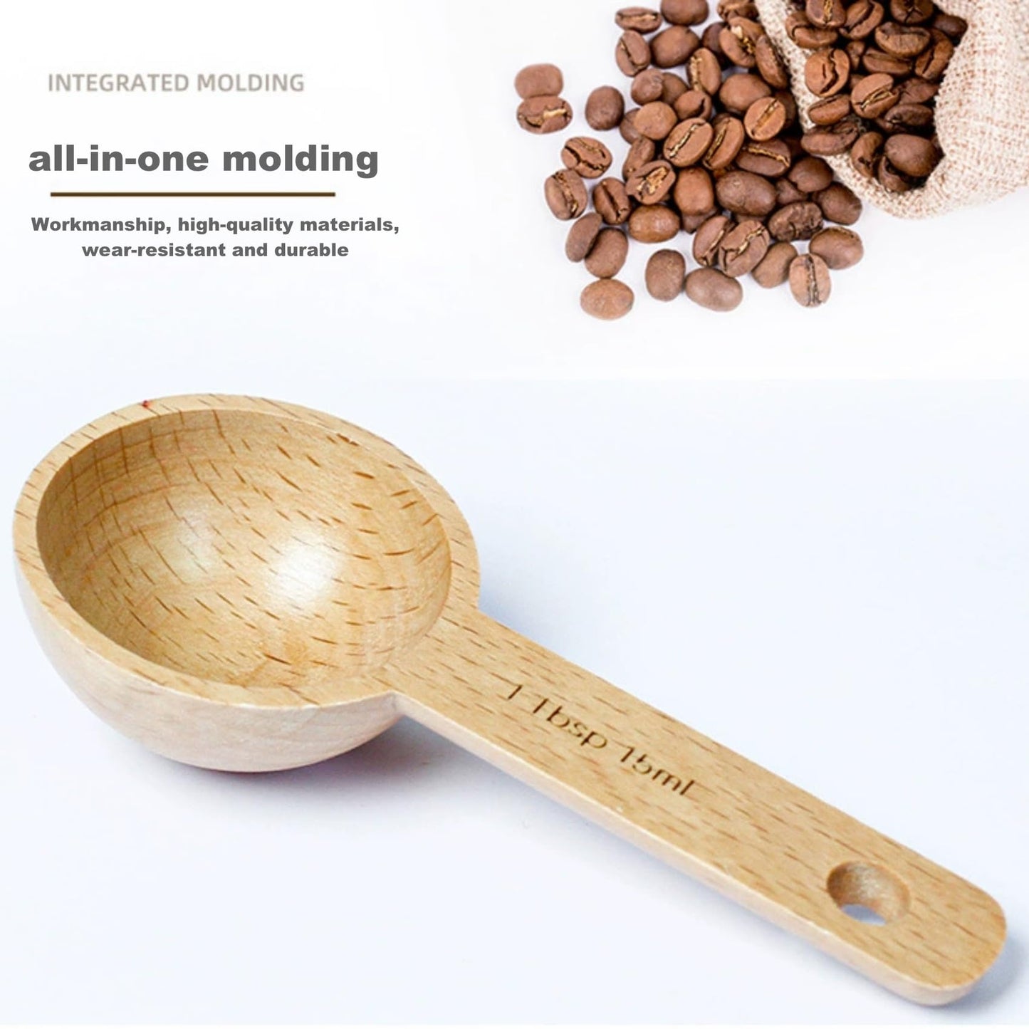 GCFTIFF 7pcs Measuring Cups and Measuring Spoons Set,with Tablespoon Teaspoon,Measuring Spoons for Dry Ingredients, Natural Wood Rustic Kitchen Accessories, Ideal for Bakers, Chefs & Home Cooks