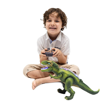 JOYIN LED Light Up Remote Control Dinosaur Walking and Roaring Realistic T-Rex Dinosaur Toys with Glowing Eyes, Walking Movement, Shaking Head For Toddlers Boys Girls