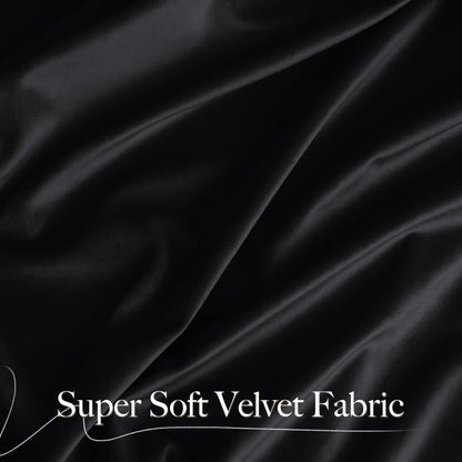 NICETOWN Halloween Black Velvet Blackout Curtains 96 inch Long for Bedroom and Living Room, Thermal Curtains Solid Heavy Rod Pocket Drapes/Window Treatments for Hall, Theater (2 Pieces, 52 W)