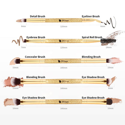 DUcare Foundation Brush Contour Bronzer Makeup Brush Double Ended Self Tanner Brush Sculpting Brush for Blending Liquid Powder Concealer Cream Cosmetics Blush Buffe