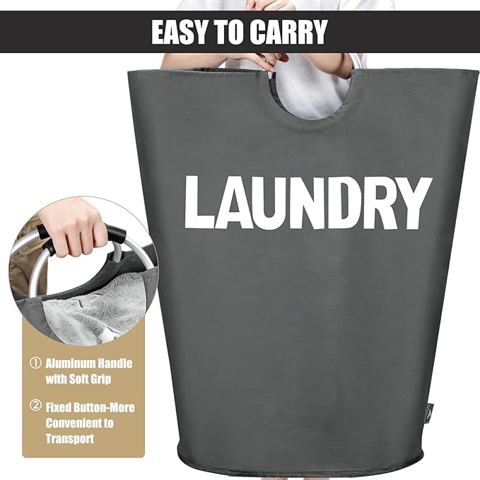 DOKEHOM 160L XX-Large Laundry Basket, Collapsible Laundry Bag, Foldable Laundry