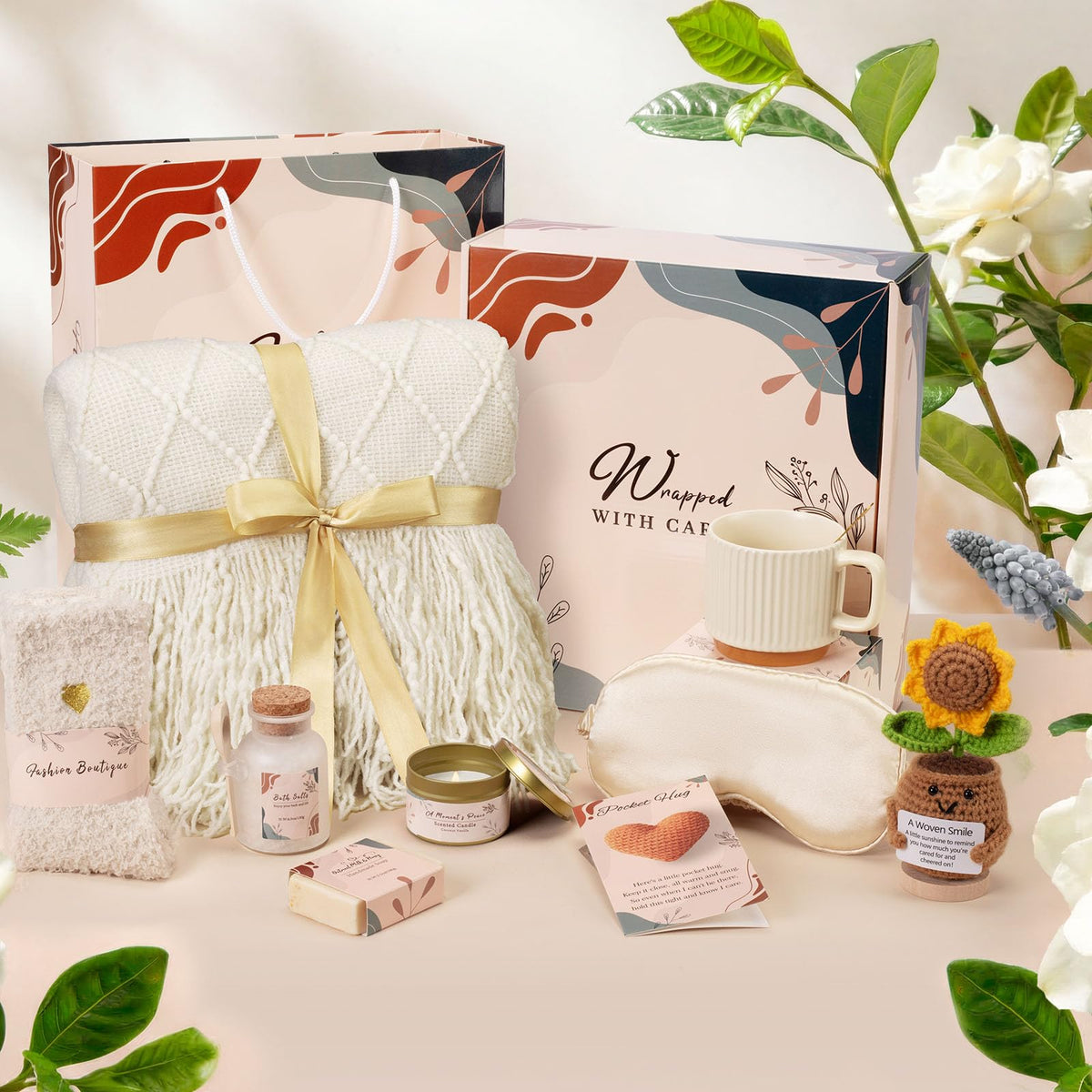 Gifts for Women, Birthday Gift Basket for Women, Self Care Care Package, Thinking of You and Get Well Soon Gifts Her, Best Friend, Sister, Mom