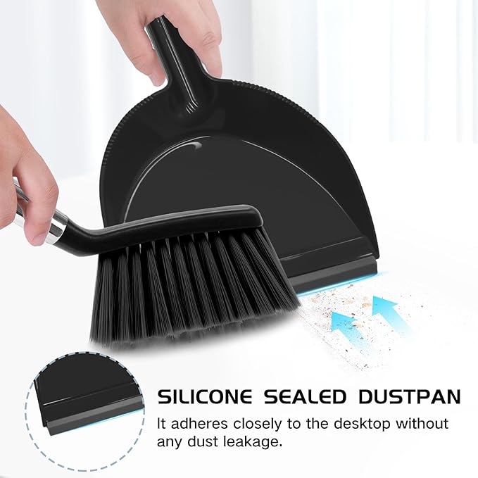 NACENA Mini Broom and Dustpan Set, Small Dust Pan and Brush Set