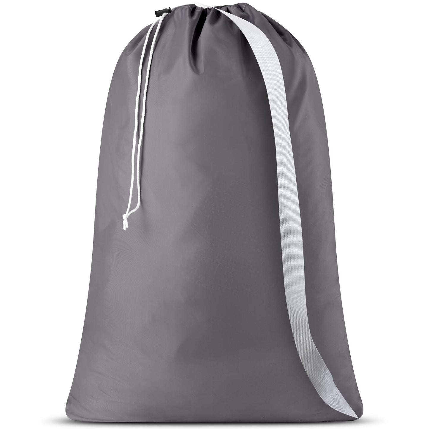 Handy Laundry Shoulder Strap Bag - Drawstring Locking Closure, Durable Nylon Material, Large Capacity, Heavy Duty Stitching, Perfect for Laundromat or College Dorm (Grey | 30" x 40")