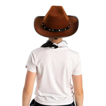 Spooktacular Creations Brown Cowboy Hat, 3 Pcs Bandana for Themed Parties, School Play, Trick or Treat, Photo-props