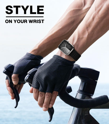 Magnetic Band Compatible with Apple Watch Ultra/Ultra2 49mm/Series SE/10/9/8/7/6/5/4/3/2/1 42/44/45/46mm,Silicone Watch Strap Strong Magnet Link Solo Loop Adjustable Wristband,Black