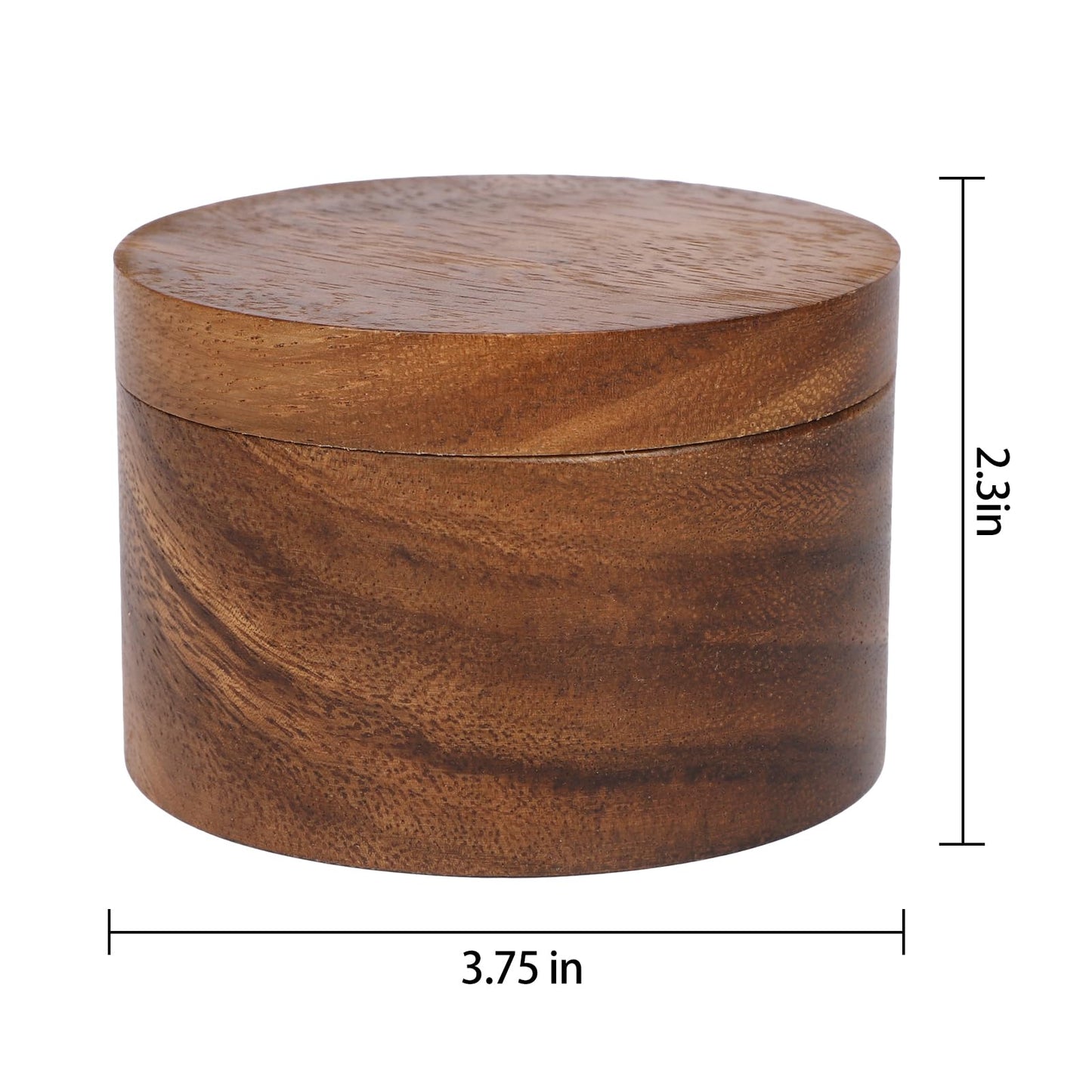 ZOVANO Acacia Wood Salt Cellar Bowl Box, Elegant Salt Container with Swivel Magnetic Lid for Keeping Table Salt, Bath Salt, Sea Salt, Peppers, Herbs or seasonings, One piece Wood No Glue