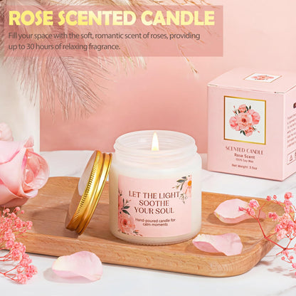 Gifts for Women, 9pcs Happy Birthday Gifts for Women, Christmas Ideas Mothers Day Gift Baskets Unique Rose