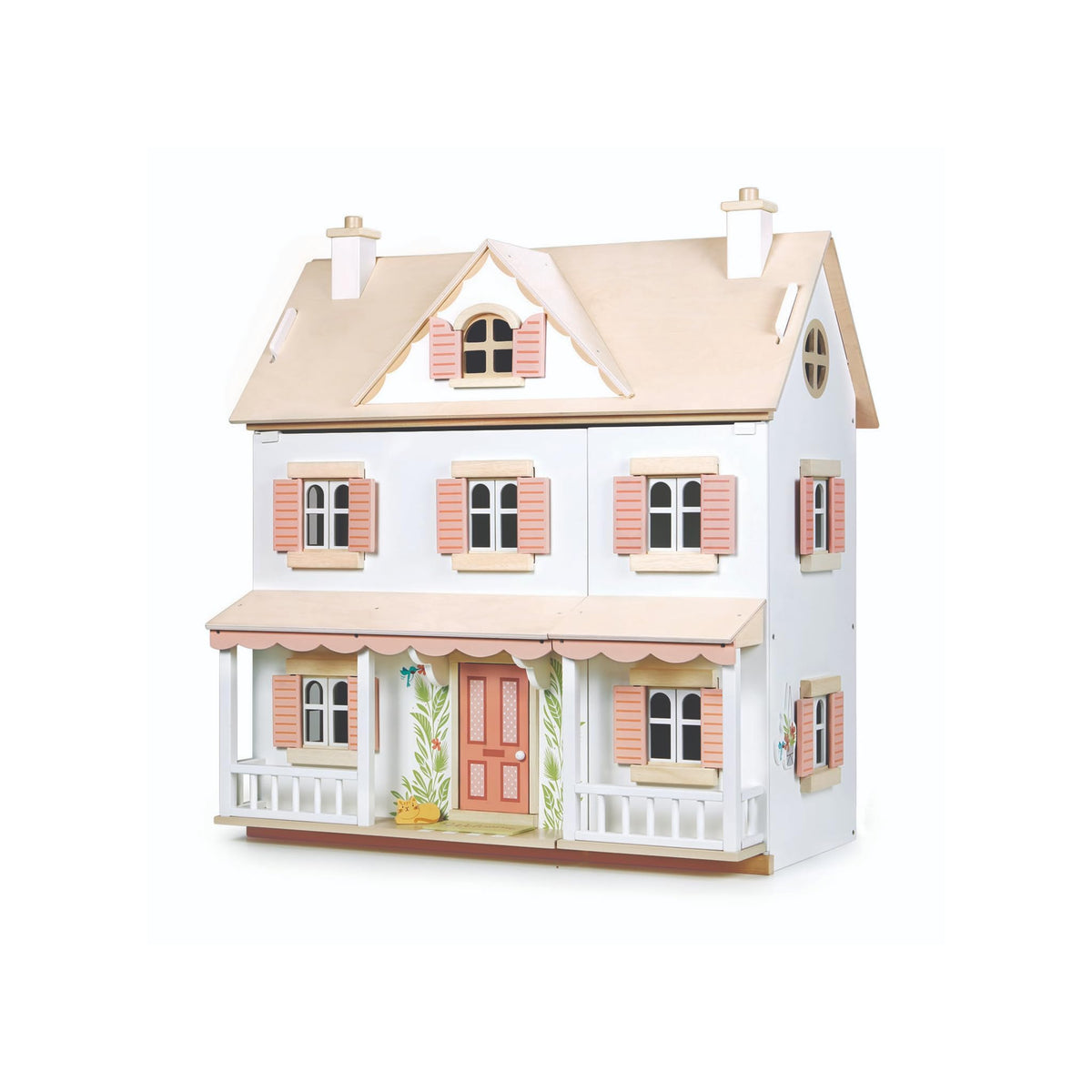 Tender Leaf Toys - Humming Bird House - 3 Story Large Wooden Colonial Style Doll House - Encourages Role-Play and Story Invention in Boys and Girls - Age 3+