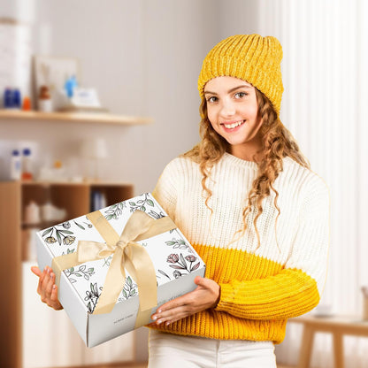 Mothers Day Gifts for Mom, Get Well Soon Gift Basket for Women, Self Care Thinking of You Care Package, Feel Better Relaxing Encouraging Gift for Her Sister Wife Friend Grandma Coworker (Ivory)