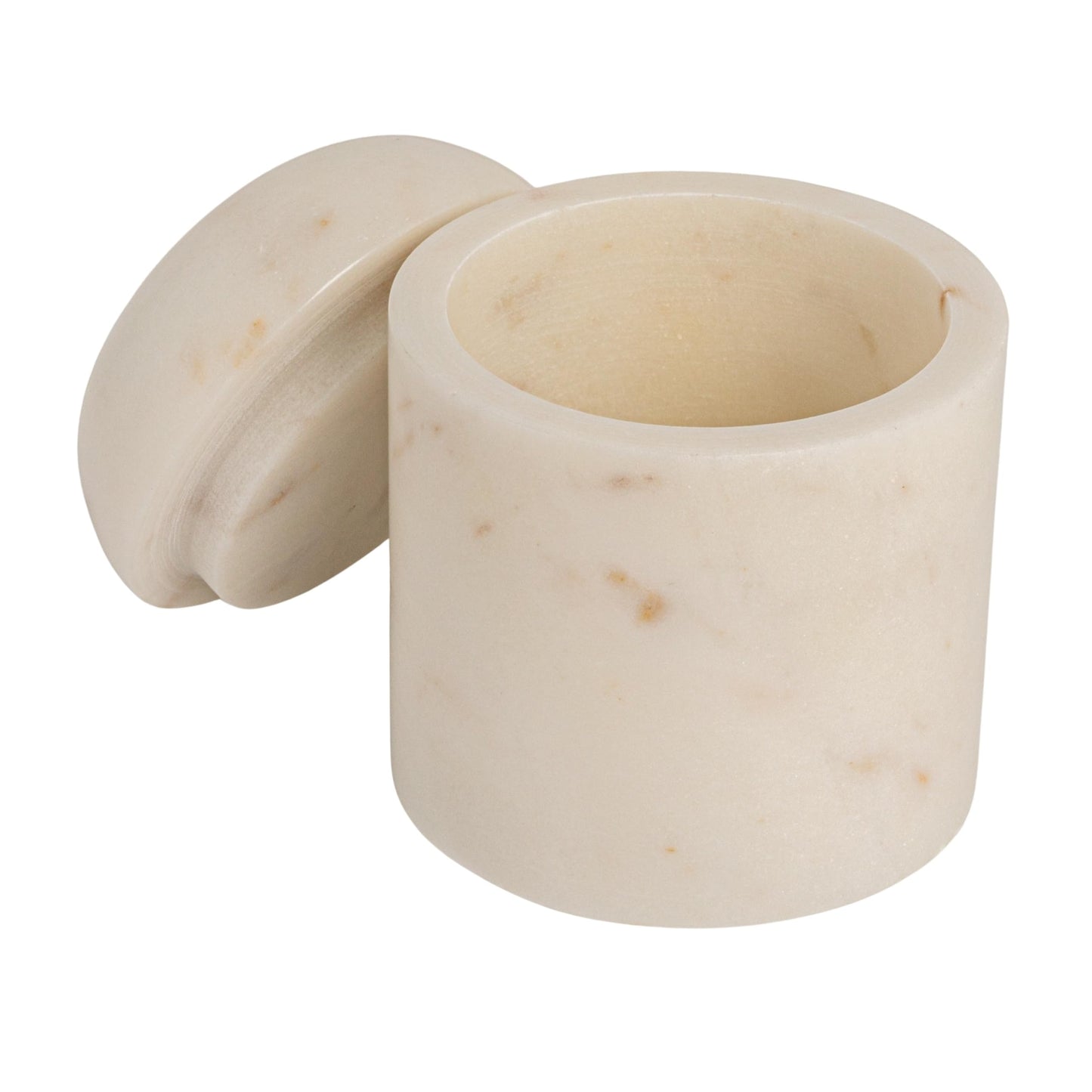 Bloomingville Round Marble Salt Cellar, White
