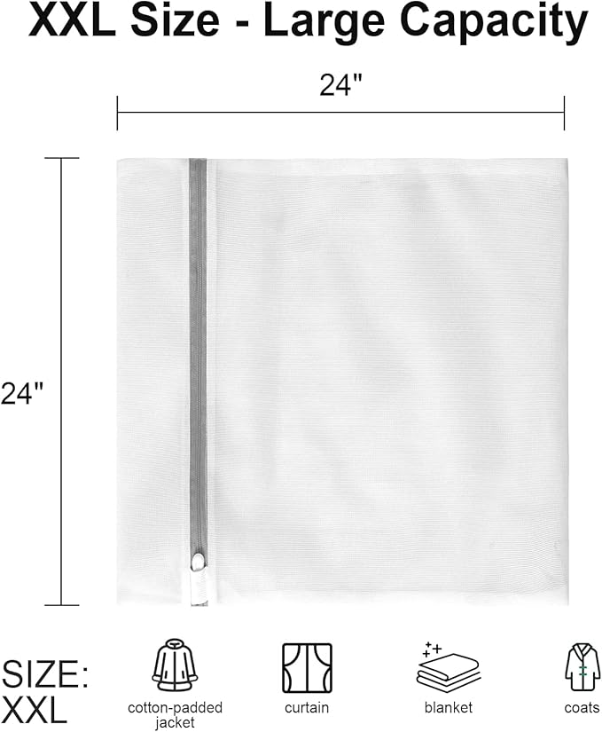 3 Pack XXL Mesh Laundry Bags by MDSXO- Large Jumbo Durable Delicates Bag