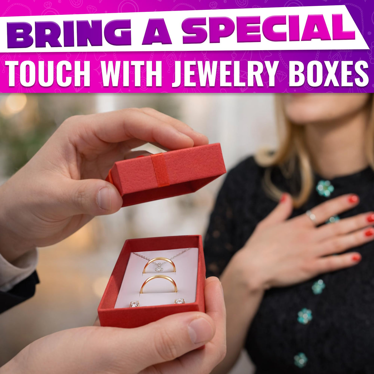 KETAR 24 Pack Small Jewelry Gift Boxes with Bows — 4 Color Options, Cardboard Paper Earring, Necklace and Bracelet Gift Box with Foam Insert — Birthday, Wedding and Mother’s Day | 3.2" X 2" X 1.06"