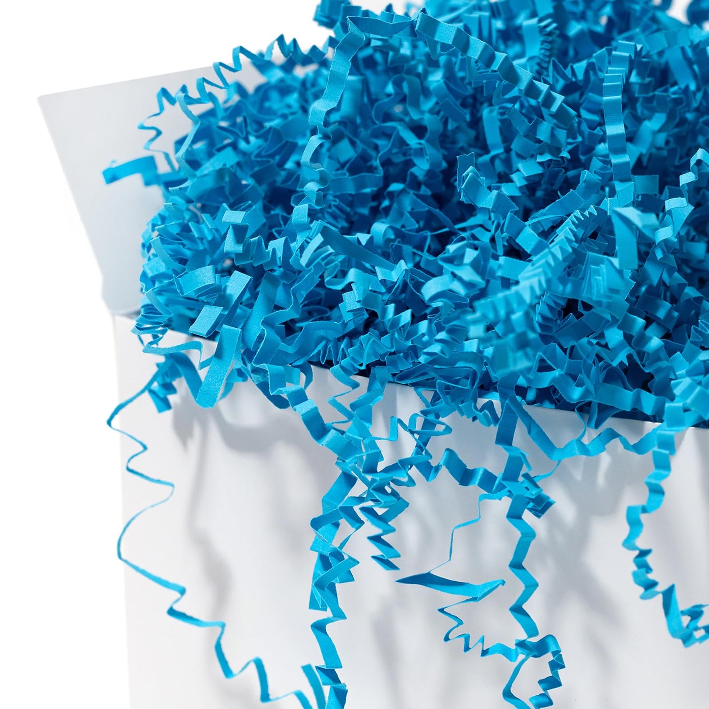 Mefleet 2 LB Crinkle Cut Paper Shred Filler Blue Crinkle Shredded Paper for Gift Box - Gift Basket Bag Filler - Grass Cushion Stuffing for Christmas Holiday Packaging Wrapping