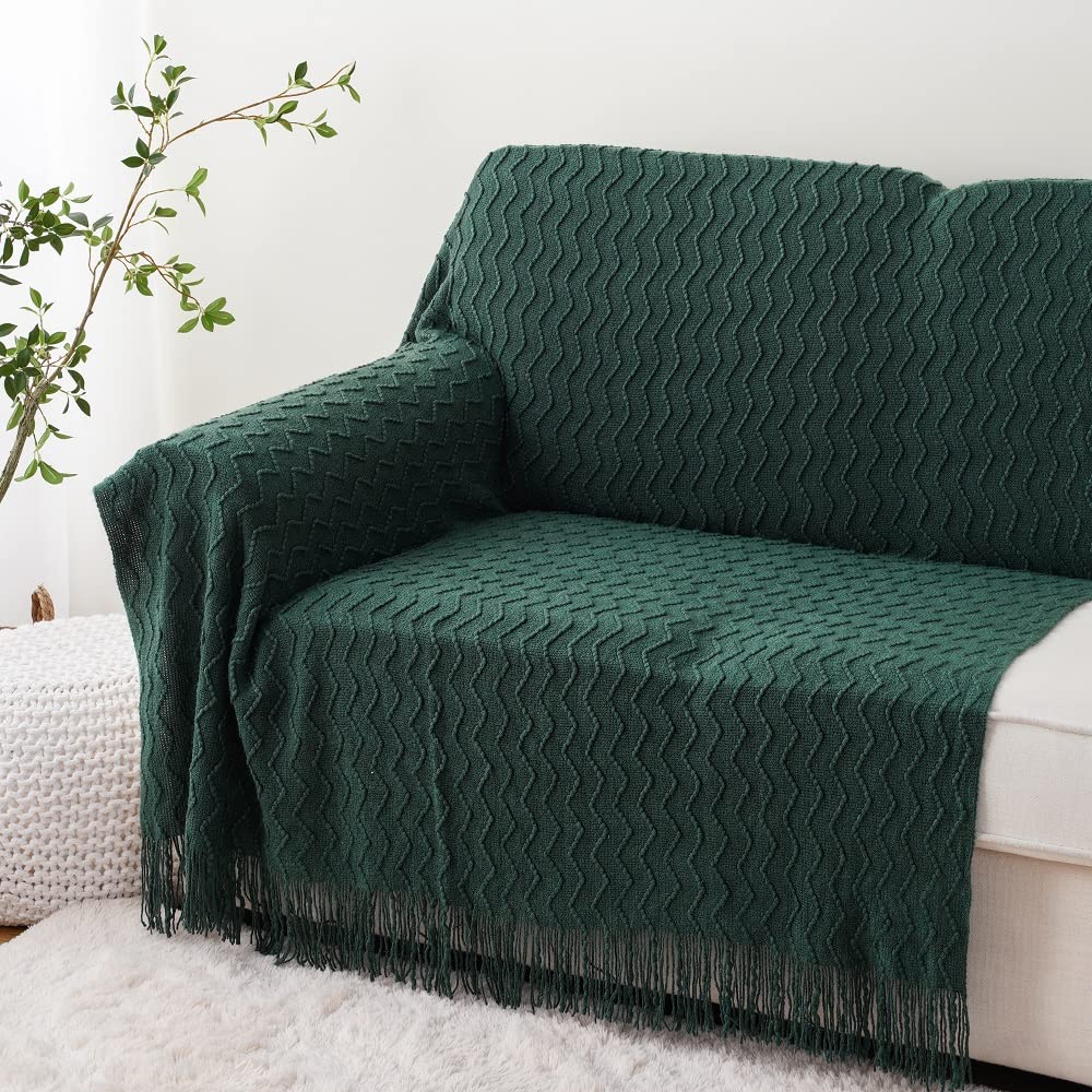 BATTILO HOME Christmas Green Throw Blanket for Couch, Forest Green Throw Blankets, Christmas Decorative Throw Blanket for Sofa Bed, Christmas Decor, 50"x60"