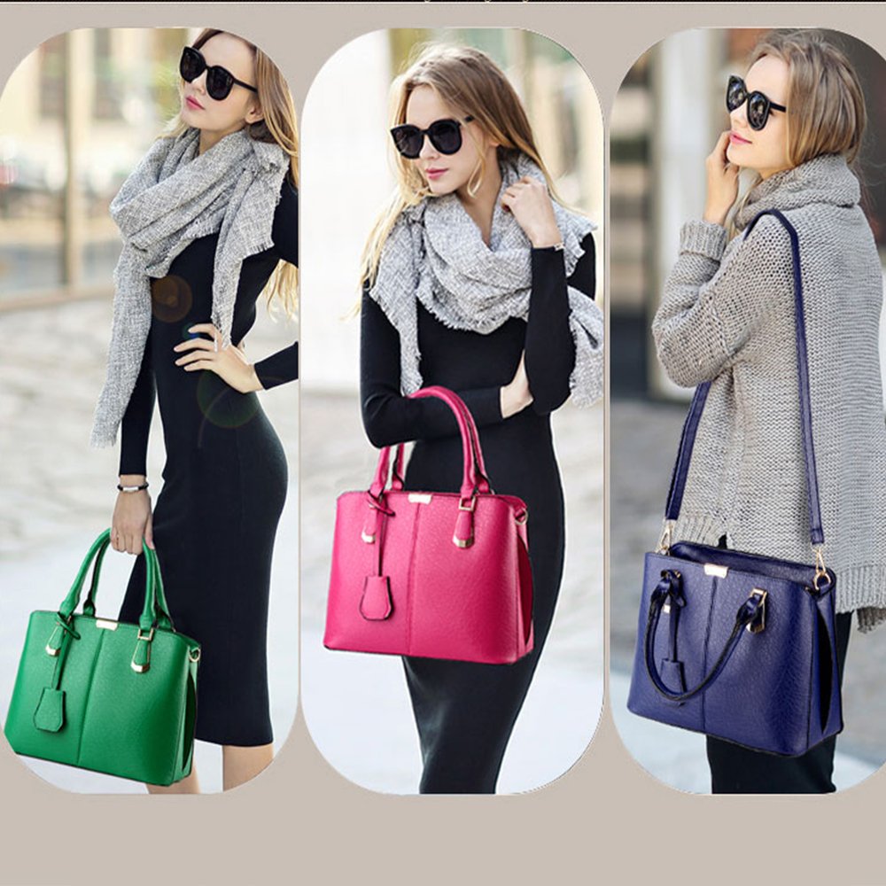 FiveloveTwo Womens Satchel Handbag Tote Purse Top Handle Shoulder Bags and Purse skyblue