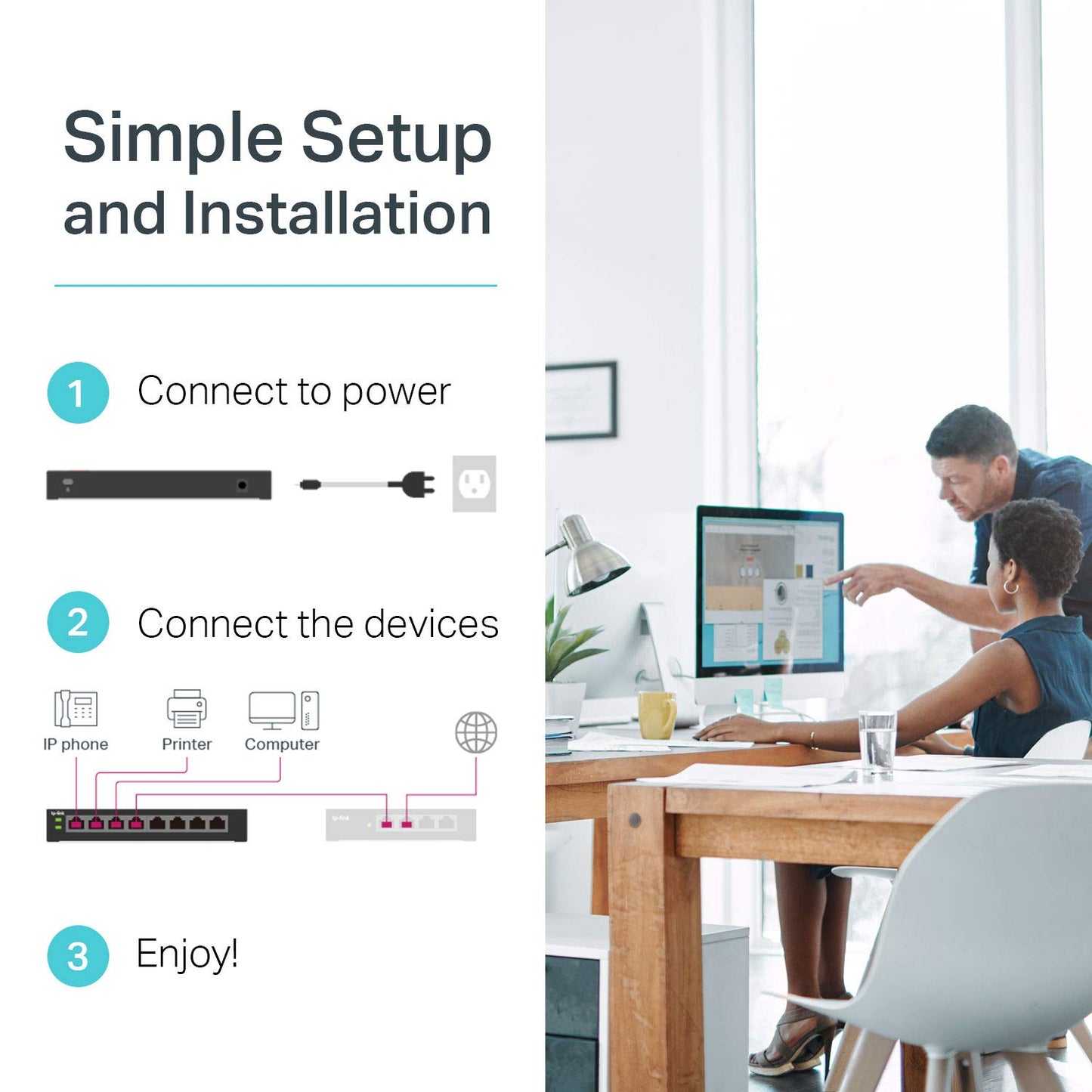 TP-Link TL-SG105MPE | Easy Smart Managed | 4 PoE+ Ports @120W, w/ 1 Uplink Gigabit Port | QoS, Vlan, IGMP & LAG | Fanless | PoE Auto Recovery | 3 Year Protection