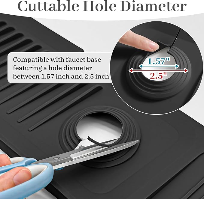 PoYang 14.6 Inch Faucet Mat for Kitchen Sink Splash Guard Behind Faucet