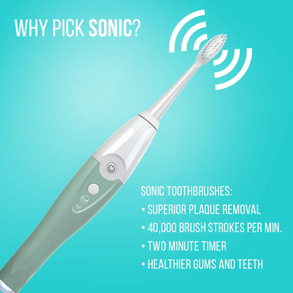 Tao Clean UV Sanitizing Sonic Toothbrush and Cleaning Station, Electric Toothbrush, Dual Speed Setting, White