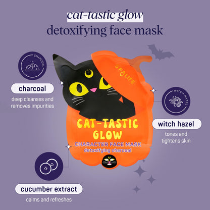 SpaLife Beauty Halloween Face Mask Spooky Glow Bundle | Korean Facial Masks | Pore-Refining, Detoxifying, and Brightening Face Mask Set | Halloween Gifts for Women | Facial Sheet Masks | 12 Pack