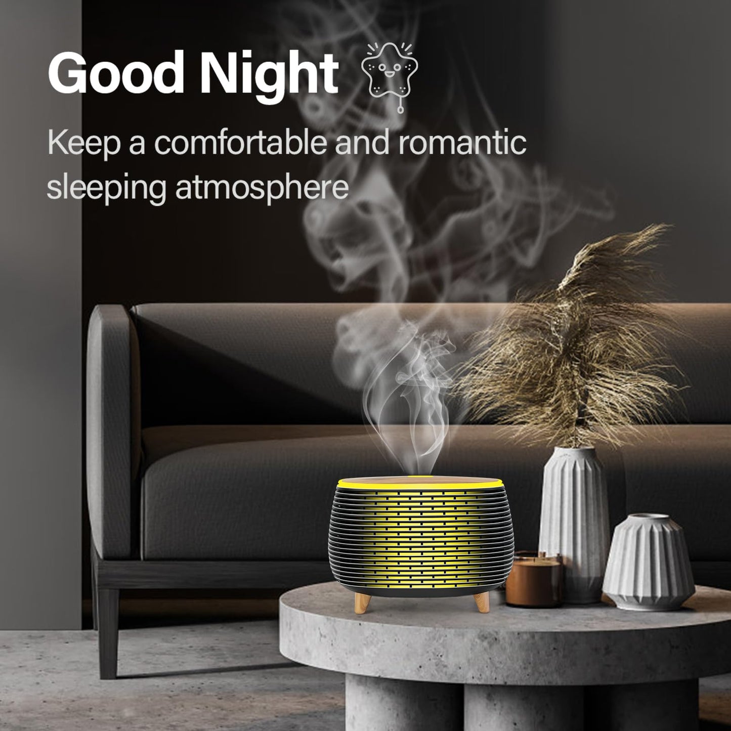 Diffuserlove Diffuser Essential Oil Diffusers 400ML Aromatherapy Air Diffuser for Home Bedroom Office Room Aroma Diffuser with 7 Color Lights Intermittent Mist Mode
