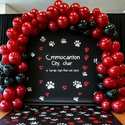 RUBFAC 129pcs Ruby Red Balloon Arch Kit, Different Sizes 18 12 10 5 Inches Cherry Red Latex Balloons for Garland Birthday Wedding Party Decoration