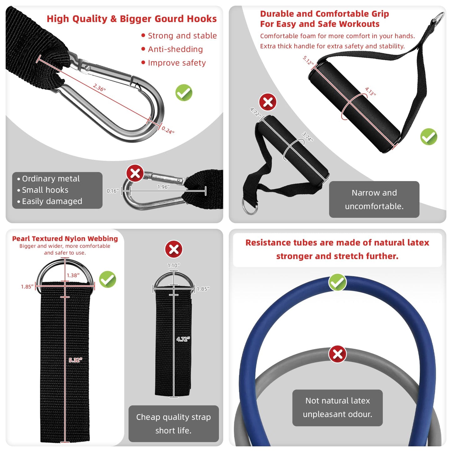 Aihoye Resistance Bands for Working Out, Exercise Bands with Handles, Stretch Bands for Exercise, Workout Bands with Door Anchors for Physical Therapy & Strength Training