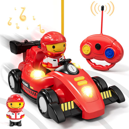 Lehoo Castle Toys for 1 2 3 Year Old Boy, Remote Control Cars for Kids Age 3, Pop-up RC Race Car 2 Year Old Boy Toys, Gifts for 1-3 Year Old Boys with Lights & Music