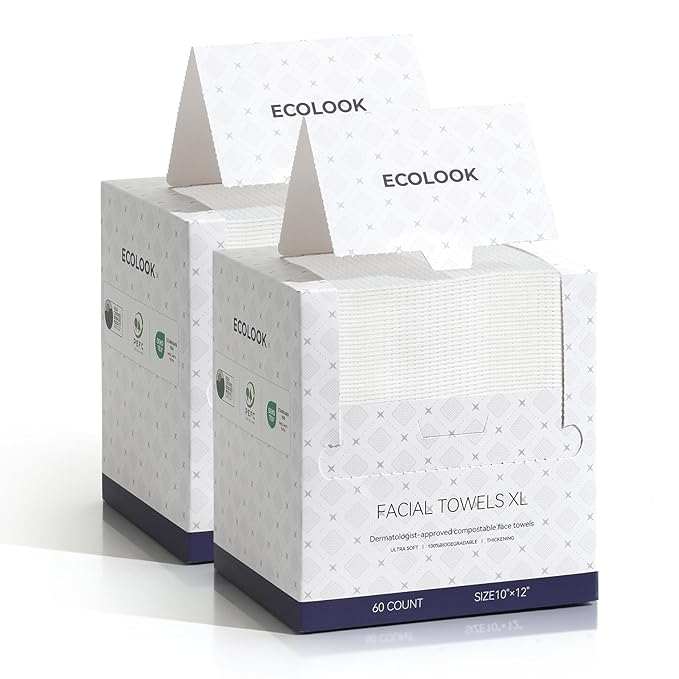 ECOLOOK Disposable Face Towel XL-10"x12" Upgraded Thick Facial Towels, Ultra