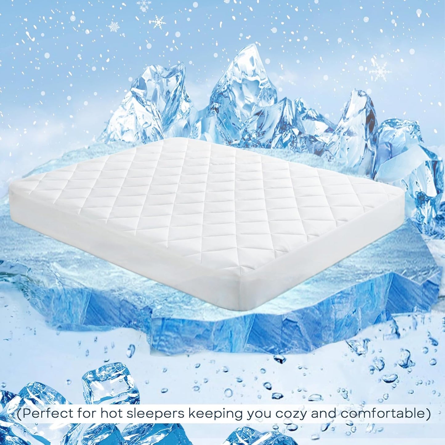 Sharper Image Twin Mattress Pad, Overfilled, Jersey Knit Ultra-Soft & Cooling Touch Mattress Pad for Bed, Cozy T-Shirt Handfeel Mattress Topper Fitted Pocket Fits Up to 18", Twin, White