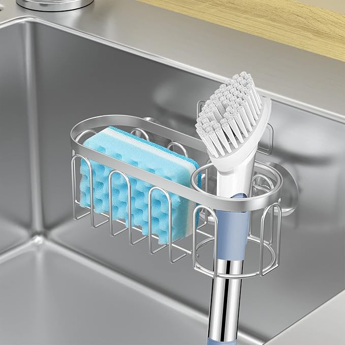 Yazoni 2-in-1 Sponge Holder for Kitchen Sink, Sink Caddy Kitchen Sink Organizer