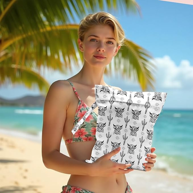 Waterproof Wet Bag for Swimsuit, Travel Beach Wet Dry Bag, Hidden Zipper