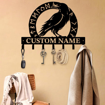 peanut case Custom Name Vikings Metal Art Keys Hooks, Wall Home Storage Decorative Key Holder Hooks (Style C, 15x11x1 inches, 1 Count)