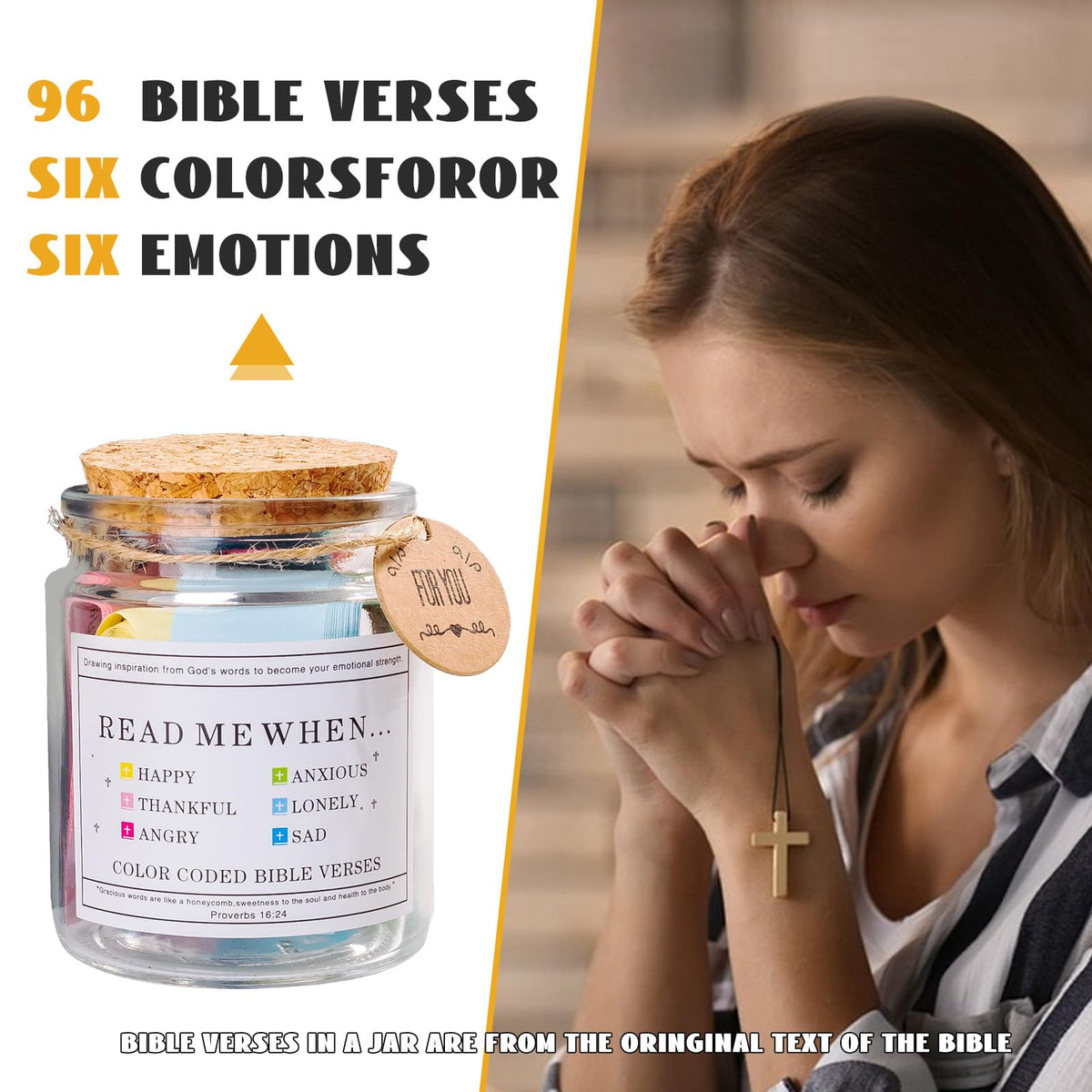 Faunamancy Read Me When Bible Verse Jar,Scripture Prayer Cards for Daily Encouragement,Christian Gifts for Women Men Mom Dad Friend,Easter Birthday Graduation Valentines Gifts,Gift for Mom