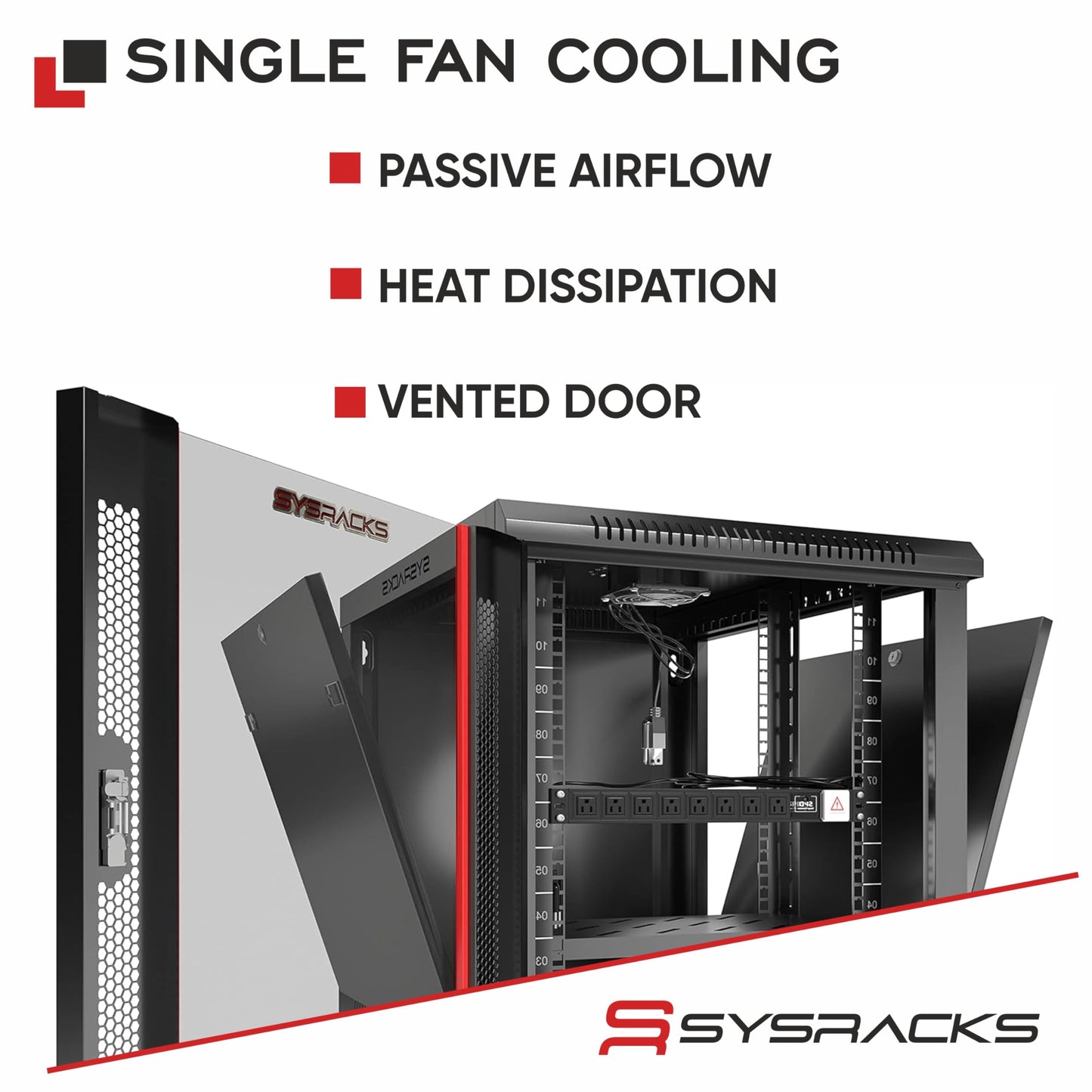 15U Wall Mount Server Rack Cabinet 24” Deep, 19” Network & AV Enclosure for Home Lab with Fan, PDU, 2 Shelves, Locking Glass Door