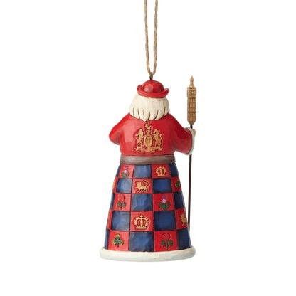 Enesco Jim Shore Heartwood Creek British Santa Hanging Ornament, 4.5", Multicolor for Christmas