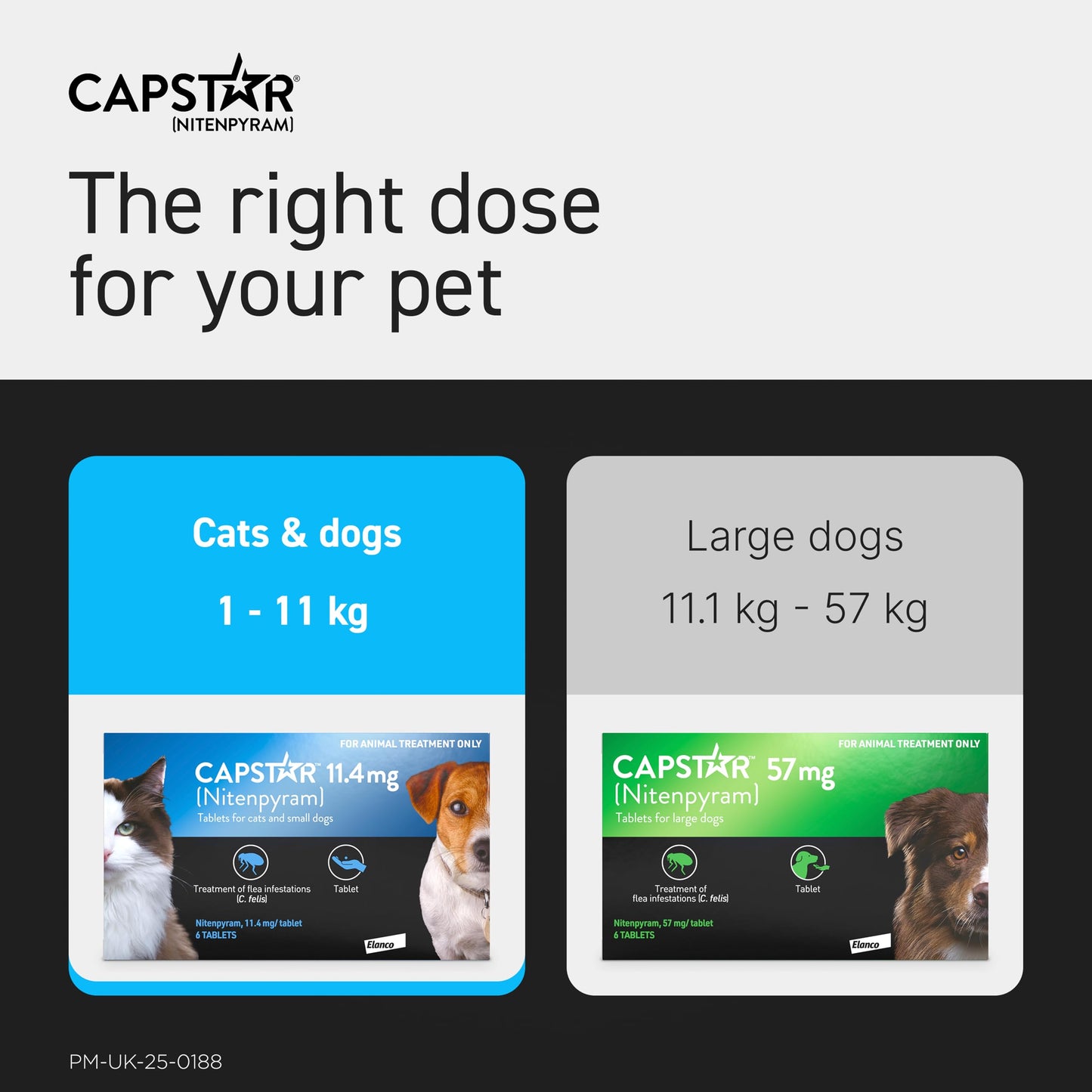 Capstar Flea Tablets for Dogs and Cats from 1kg to 11kg, Oral Medication for Flea Treatment in Small Dogs and Cats, Contains 6x 11.4mg Nitenpyram Flea Tablet