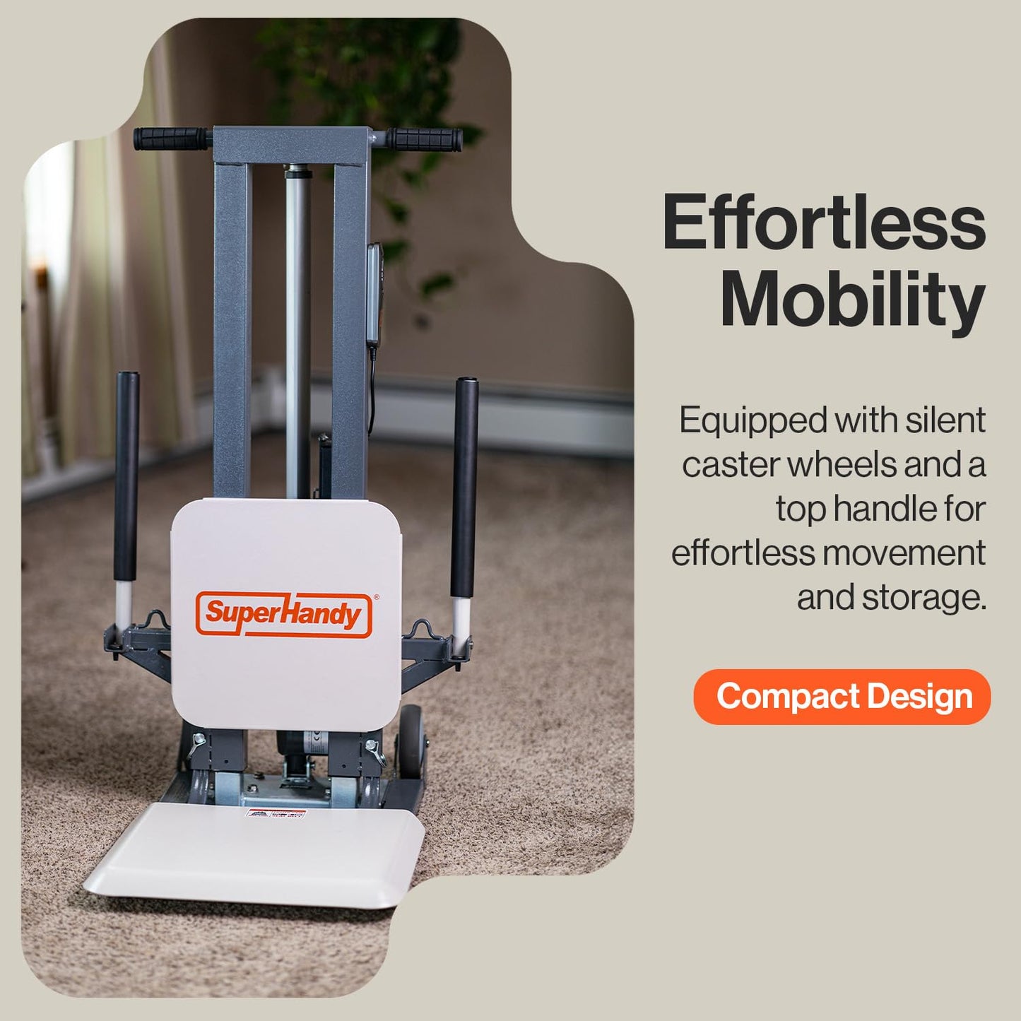 SuperHandy Mobility Scooter Explorer – 4 Wheels & GoRise FS Electric Floor to Stand Lift, 500 Lbs Capacity, Standing Assistance [Bundle Deal]
