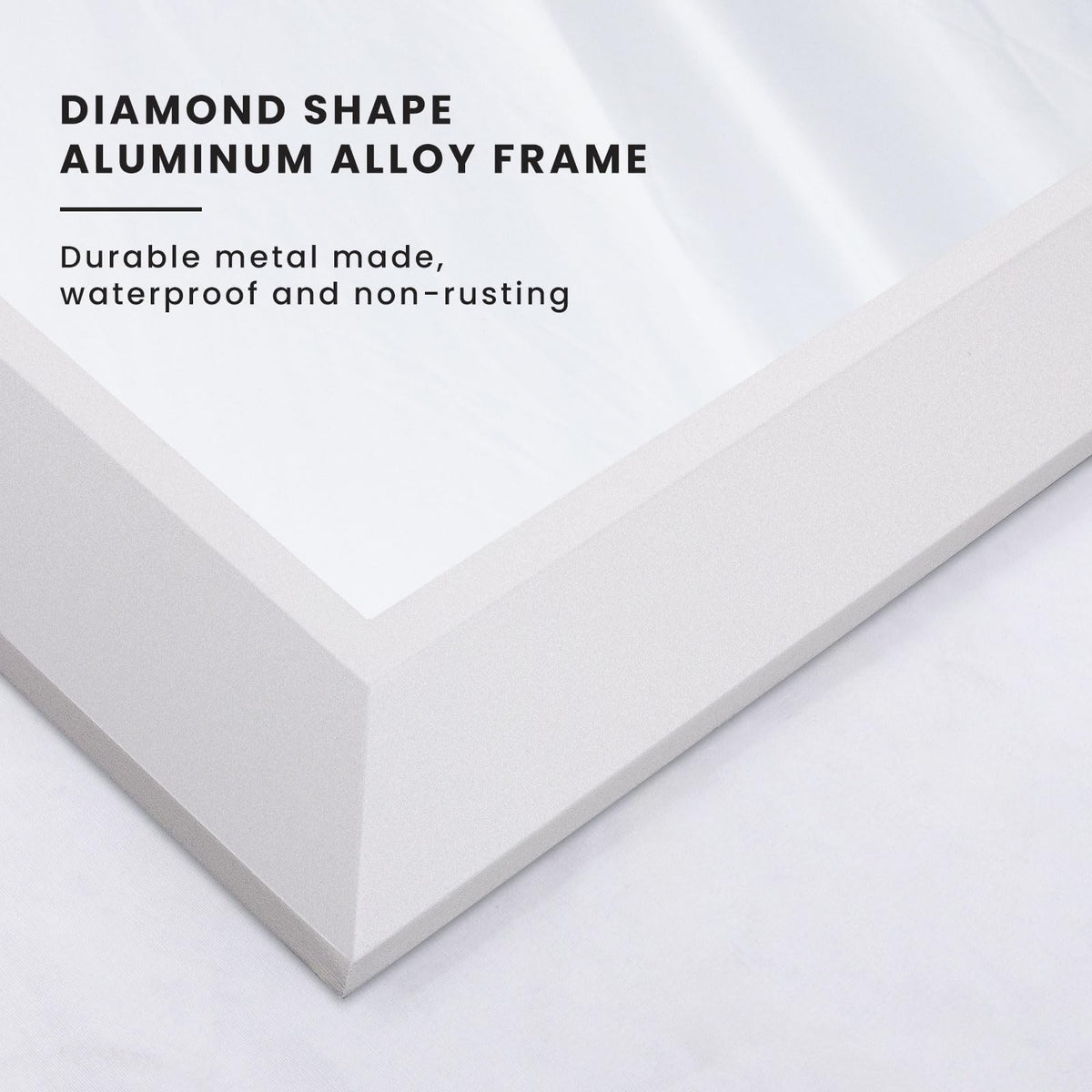 Amorho Bathroom Mirror, 40x36 Inch White Thick Metal Framed Wall Mirrors for Over Sink, Bedroom, Living Room, Entryway, Rectangle Wall-Mounted Mirrors(Horizontal/Vertical).