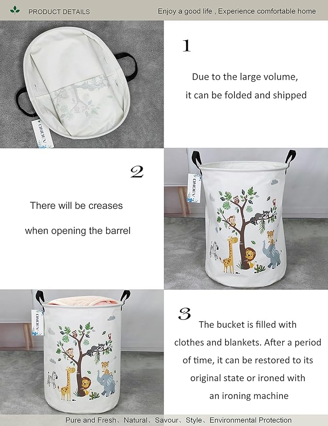 Round waterproof laundry basket, foldable storage basket, laundry Hampers