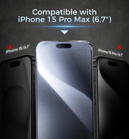 MAGIC JOHN 3rd Gen Upgraded for iPhone 16ProMax Privacy Screen Protector 6.9 Inch,25°Anti-Spy Screen,Shockproof Tempered Glass,Auto Dust-Removal,Bubble Free,Easy Installation,2 Pack
