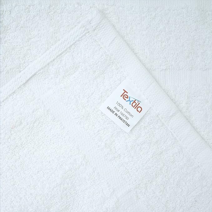 Basic Hand Towels 16x26 Inches – Pack of 12 – White Color – Soft and Absorbent