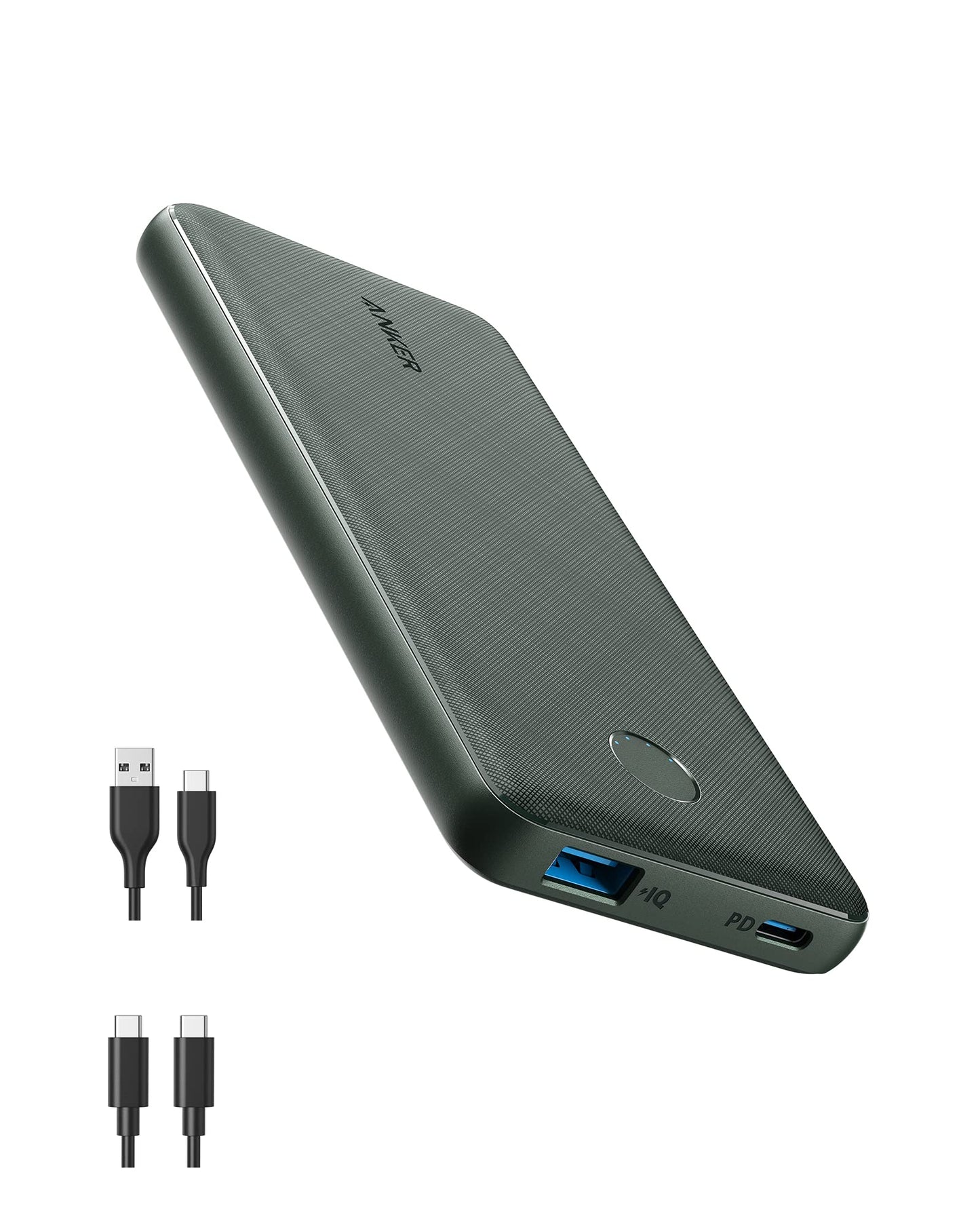 Anker Portable Charger, USB-C Portable Charger 10K with 20W Power Delivery, Power Bank (PowerCore Slim 10K PD) for iPhone 14/13/12 Series, S10, Pixel 4, and More