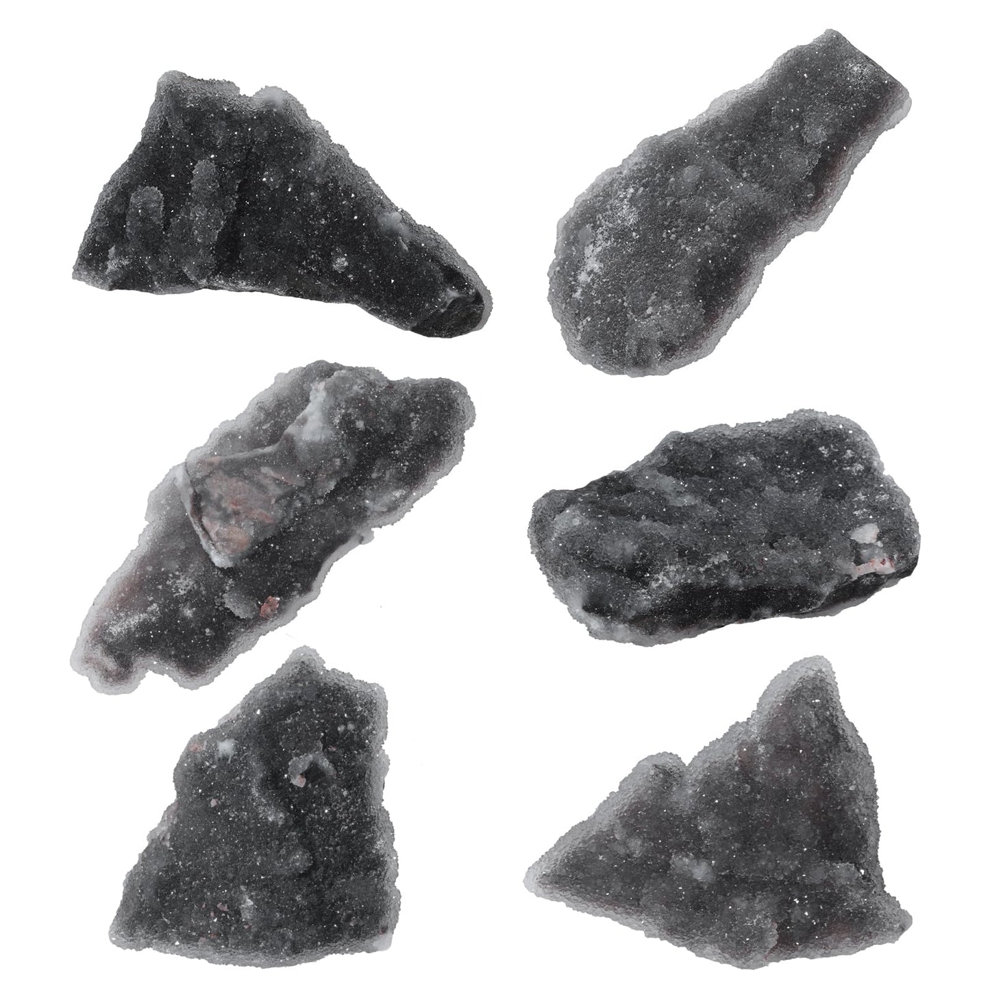 mookaitedecor Natural Sphalerite Crystal Geode Cluster, Irregular Shape Healing Stone Rock Mineral Black Sphalerite Specimen for Healing Home Decor, 0.22-0.44 LB