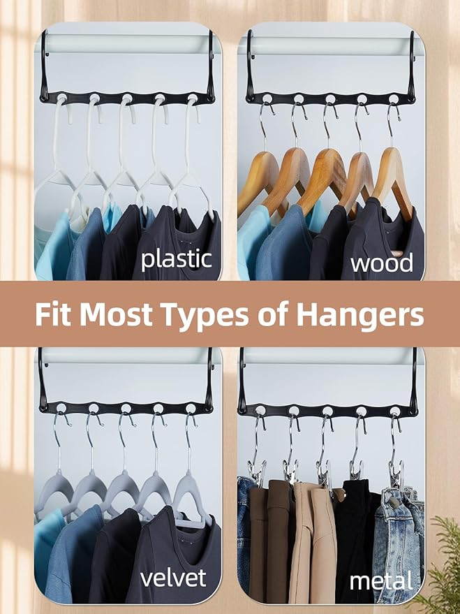 HOUSE DAY Space Saving Hanger 20 Pack Sturdy Black Magic Hangers