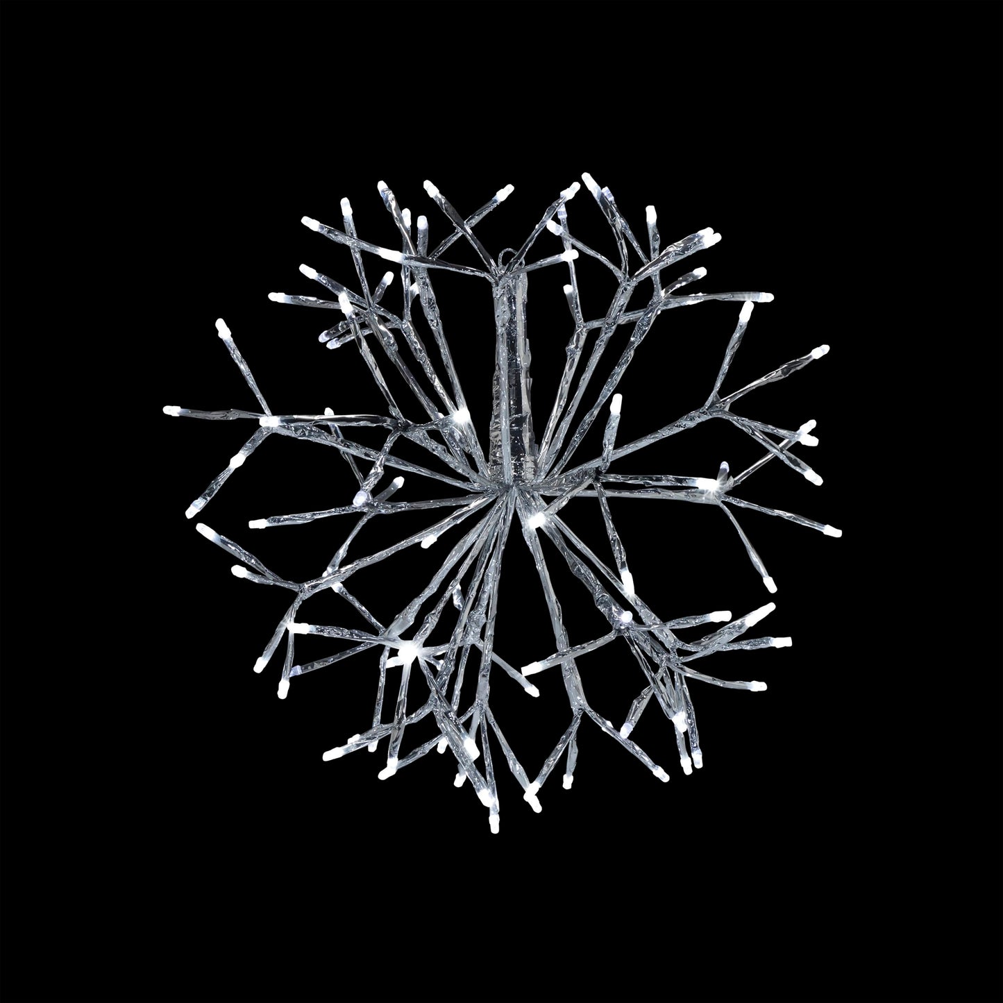 Alpine Corporation 16"H Indoor Holiday 3D Snowflake Hanging Ornament with LED Lights, White , Christmas Decoration