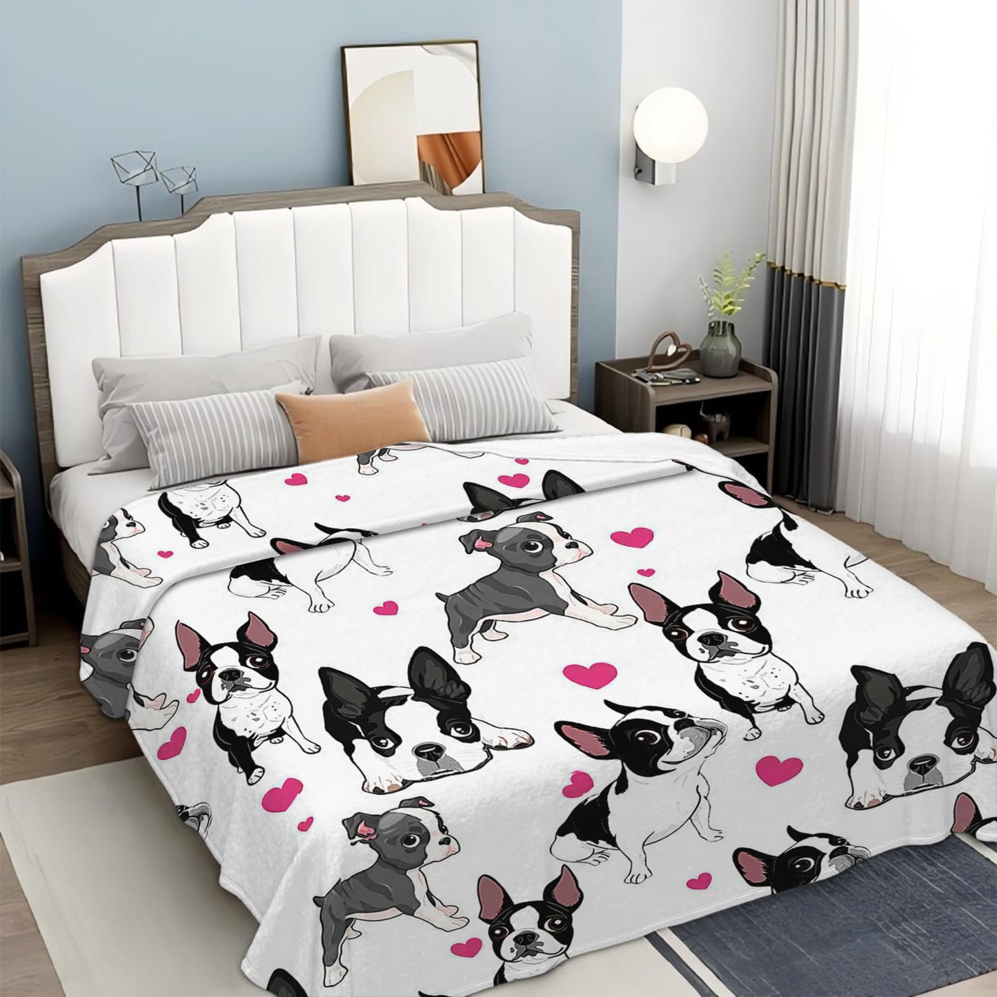 Tijuboni French Bulldog Throw Blanket Dog Gifts for Girls Boys Women Men Kids Adults Soft Flannel Fleece Blanket for Couch Sofa Bed Home Decor 40"x50"