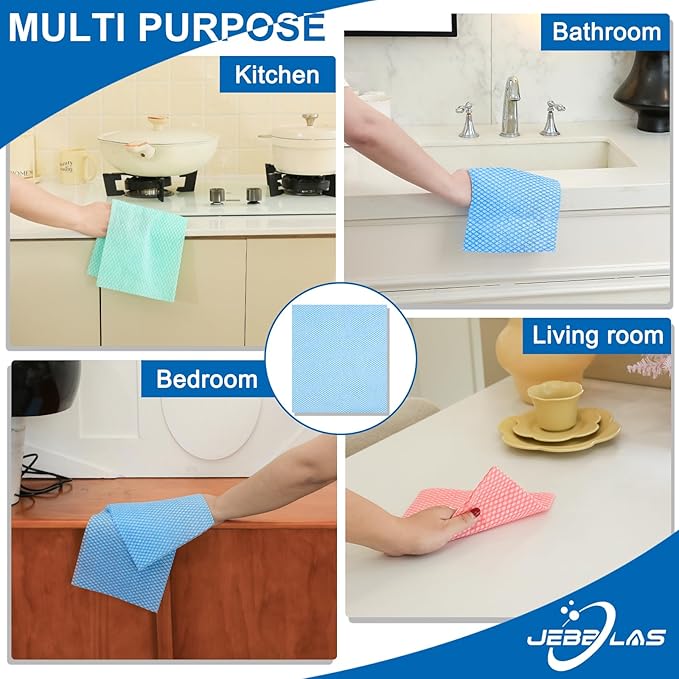 JEBBLAS Disposable Cleaning Towels and Dish Cloths, Reusable Towels, Handy