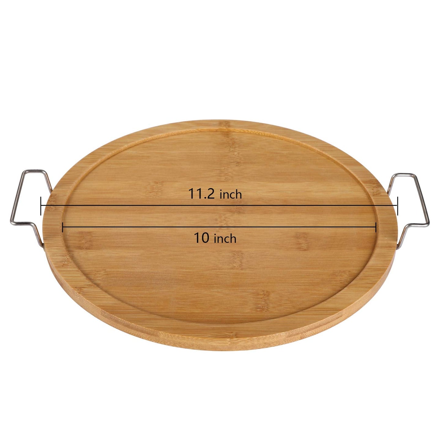 yarlung 11 Inch Ceramic Divided Serving Dishes with Bamboo Platter, Appetizer Tray 5 Removable Snacks Bowls for Candy and Nut, Chips and Dips, No Lid Included